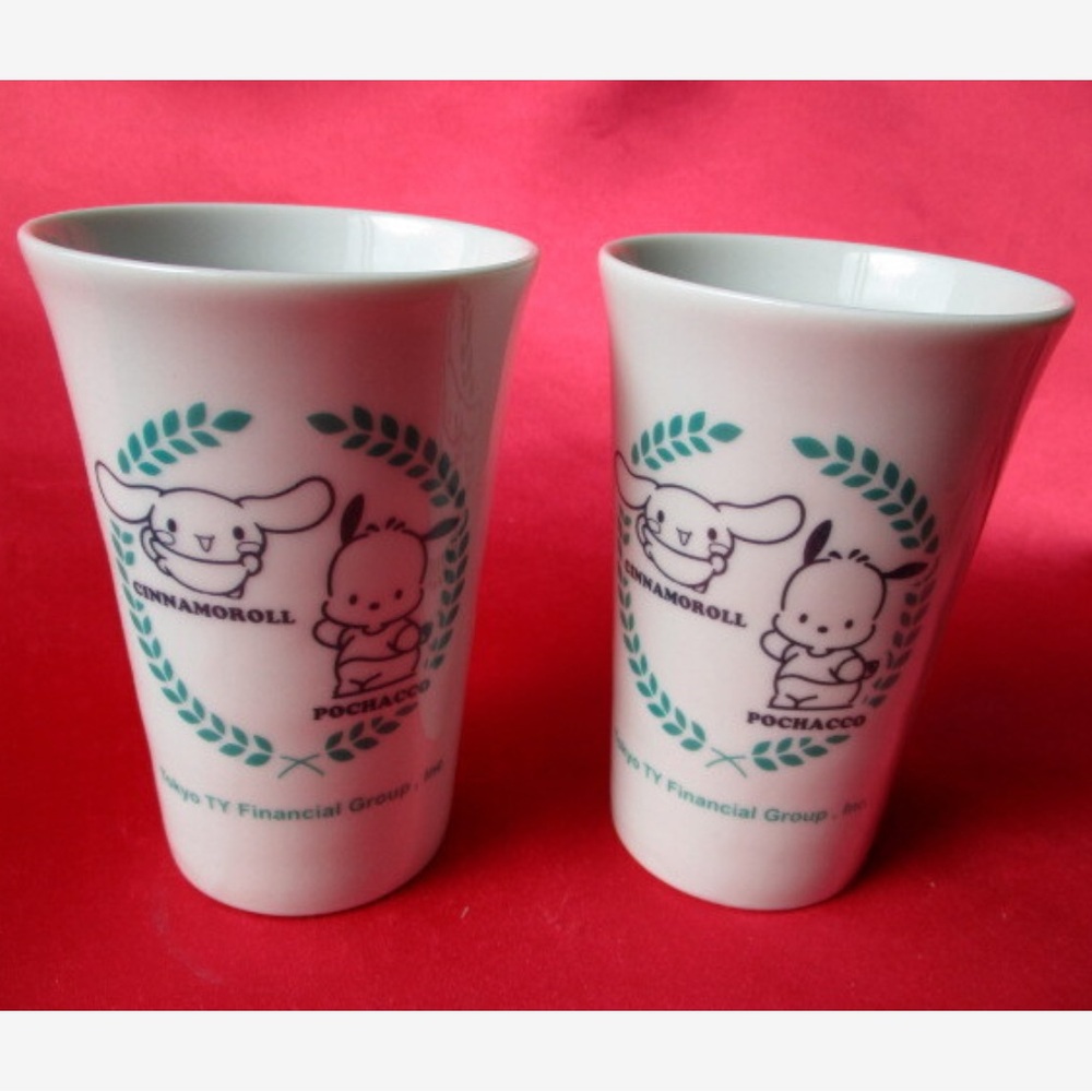 Sanrio Cinnamoroll & Pochacco Ceremic Laurel Wreaths Tumbler Cups 🐶🐶🌿🌿💸💸